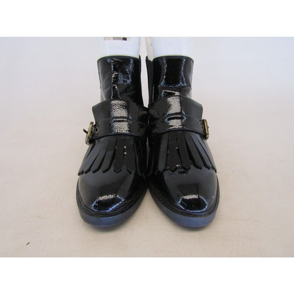 Marc Fisher Womens Size 6 M Black Leather Buckle Kilt Ankle Fashion Boots Bootie - Picture 5 of 11
